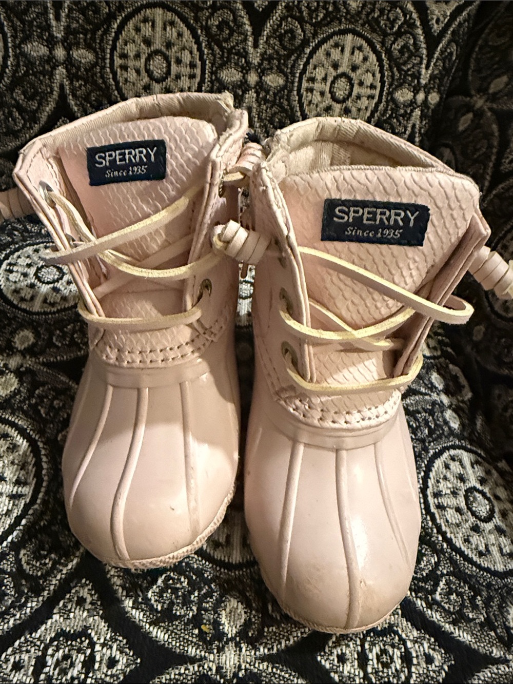 Sperry Kids Pale Pink Waterproof Duck Boots